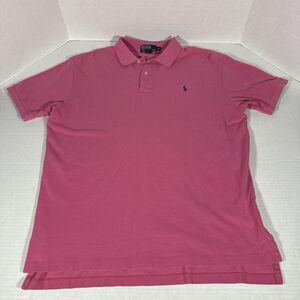 Polo Ralph Lauren Pink Blue Logo Polo Shirt Men's‎ Size XL